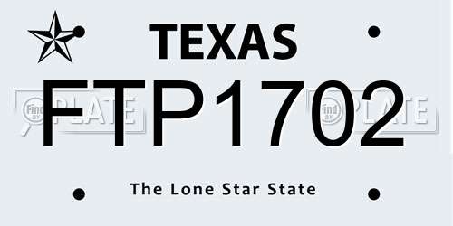 FTP1702 Texas License Plate