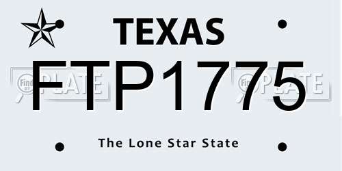 FTP1775 Texas License Plate