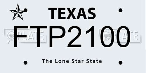 FTP2100 Texas License Plate