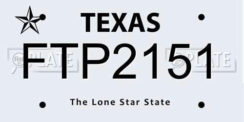 FTP2151 Texas License Plate