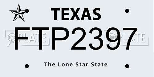 FTP2397 Texas License Plate