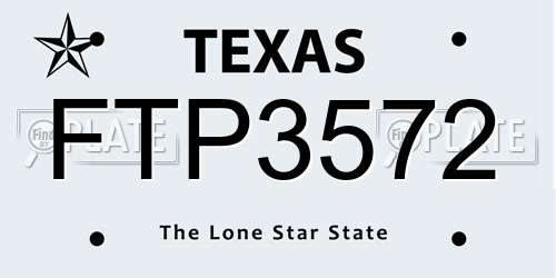 FTP3572 Texas License Plate