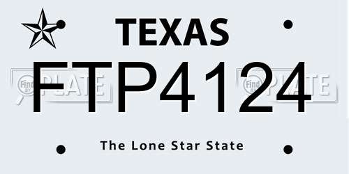 FTP4124 Texas License Plate