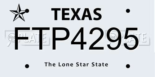 FTP4295 Texas License Plate