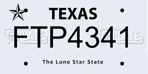 FTP4341 Texas License Plate