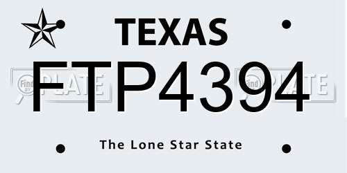 FTP4394 Texas License Plate