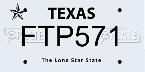 FTP571 Texas License Plate