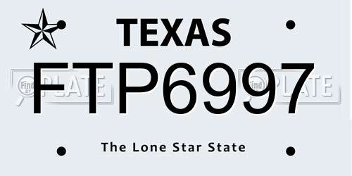FTP6997 Texas License Plate