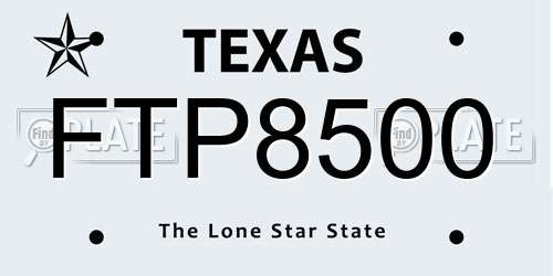 FTP8500 Texas License Plate