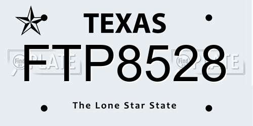 FTP8528 Texas License Plate
