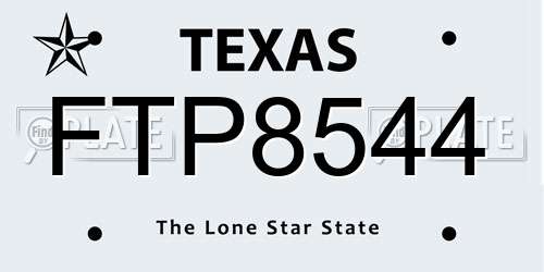 FTP8544 Texas License Plate
