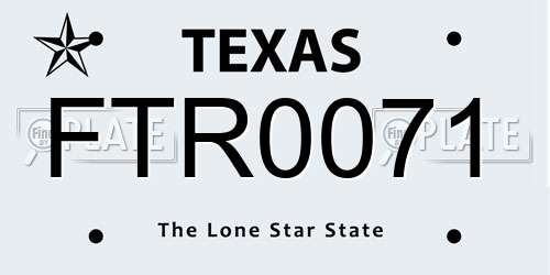 FTR0071 Texas License Plate