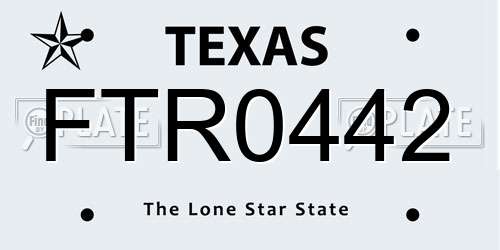 FTR0442 Texas License Plate