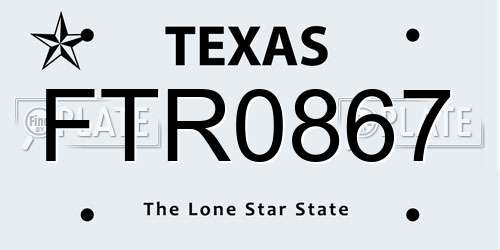 FTR0867 Texas License Plate