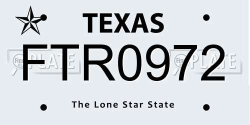 FTR0972 Texas License Plate