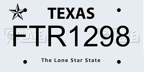 FTR1298 Texas License Plate
