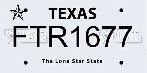 FTR1677 Texas License Plate