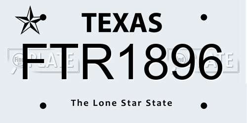 FTR1896 Texas License Plate