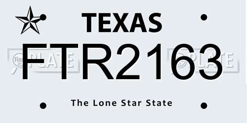 FTR2163 Texas License Plate
