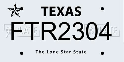 FTR2304 Texas License Plate