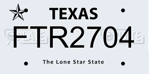 FTR2704 Texas License Plate