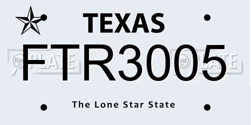 FTR3005 Texas License Plate