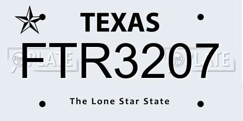 FTR3207 Texas License Plate