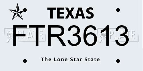 FTR3613 Texas License Plate
