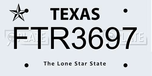 FTR3697 Texas License Plate