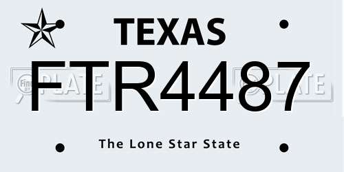 FTR4487 Texas License Plate