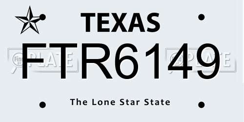FTR6149 Texas License Plate