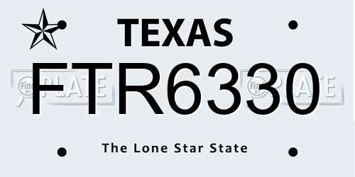 FTR6330 Texas License Plate