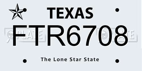 FTR6708 Texas License Plate