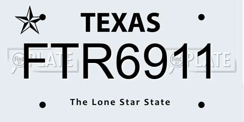 FTR6911 Texas License Plate