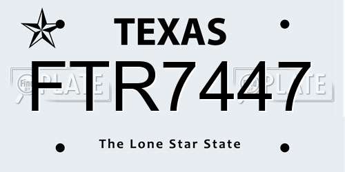 FTR7447 Texas License Plate