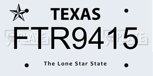 FTR9415 Texas License Plate