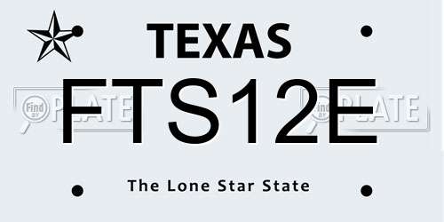 FTS12E Texas License Plate