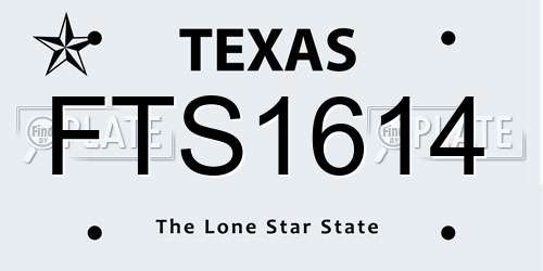 FTS1614 Texas License Plate