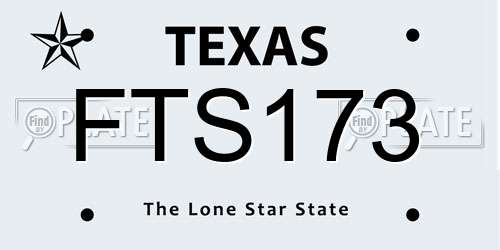FTS173 Texas License Plate