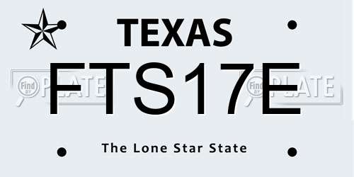 FTS17E Texas License Plate