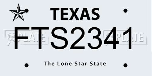 FTS2341 Texas License Plate