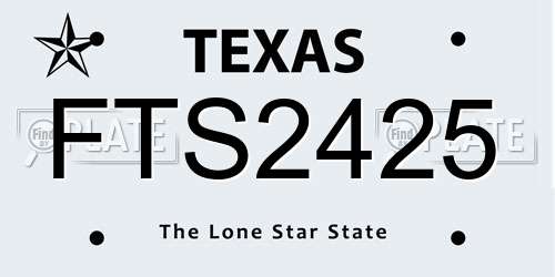 FTS2425 Texas License Plate