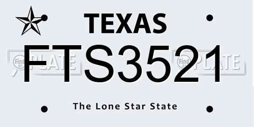 FTS3521 Texas License Plate