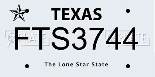 FTS3744 Texas License Plate