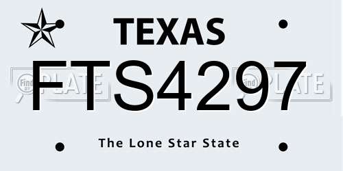 FTS4297 Texas License Plate
