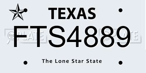 FTS4889 Texas License Plate