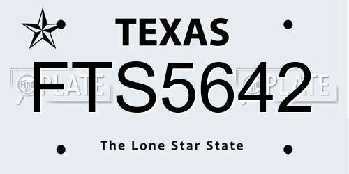 FTS5642 Texas License Plate