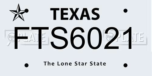 FTS6021 Texas License Plate