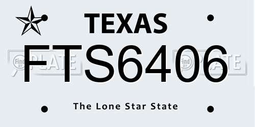 FTS6406 Texas License Plate