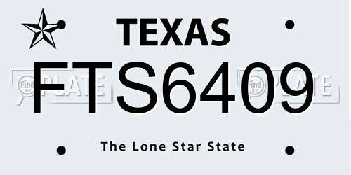 FTS6409 Texas License Plate